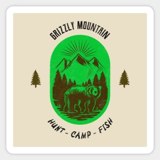 Grizzly Mountain Hunt Camp Fish - Green Sticker